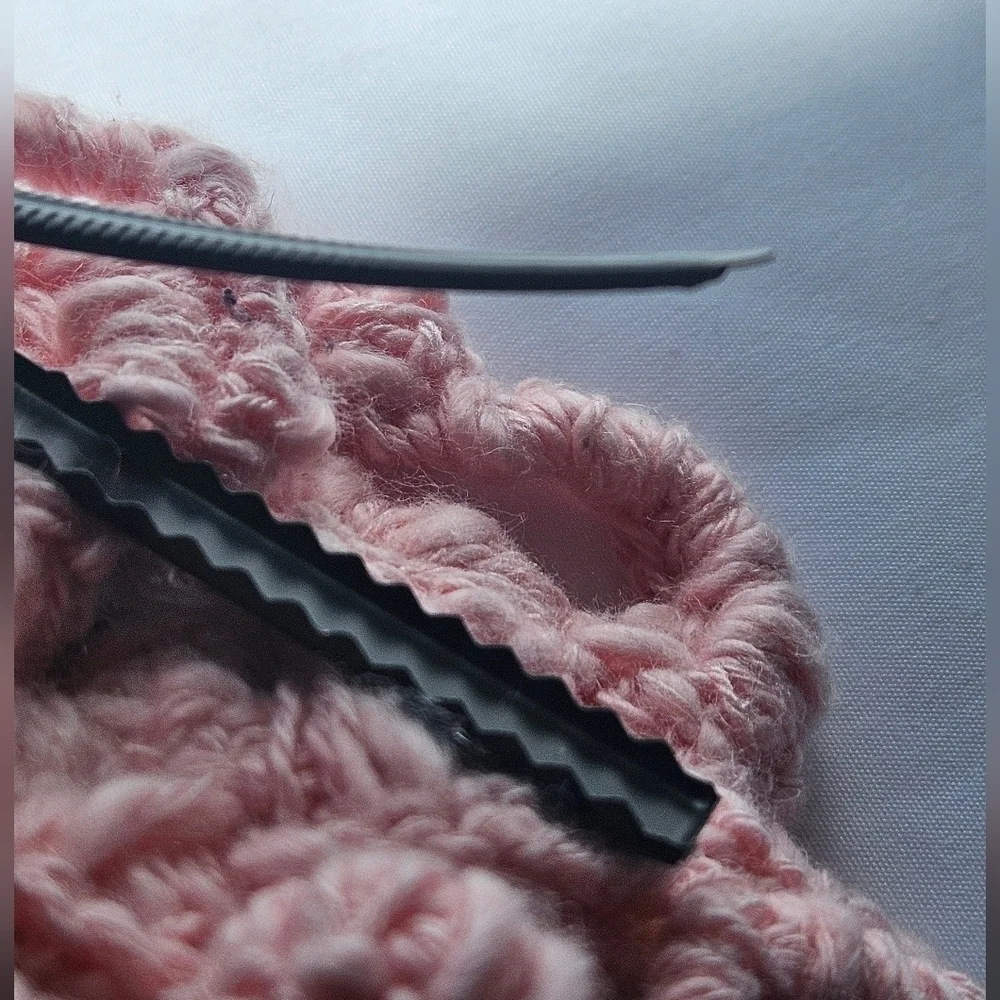 Hand Crafted Hair Pink Crochet 4